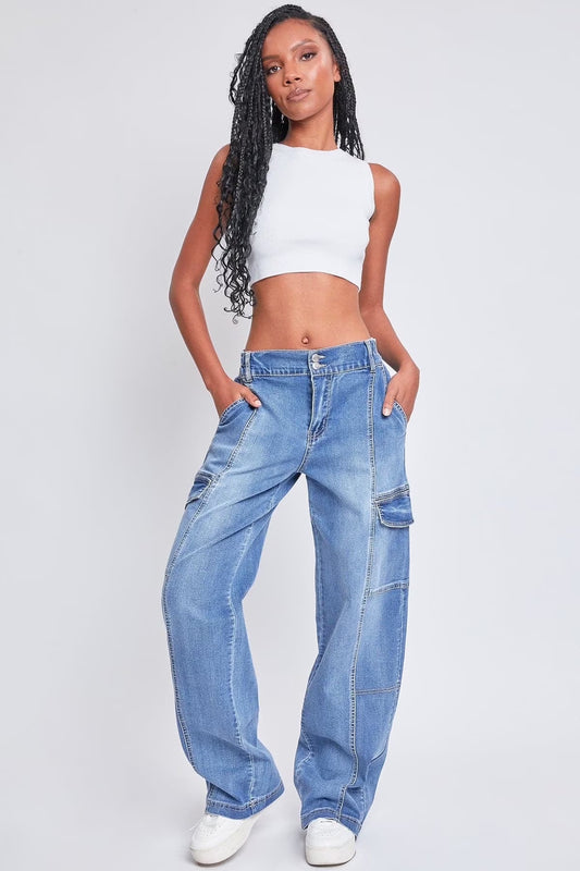 Jeans Women'S Straight Cargo Jeans