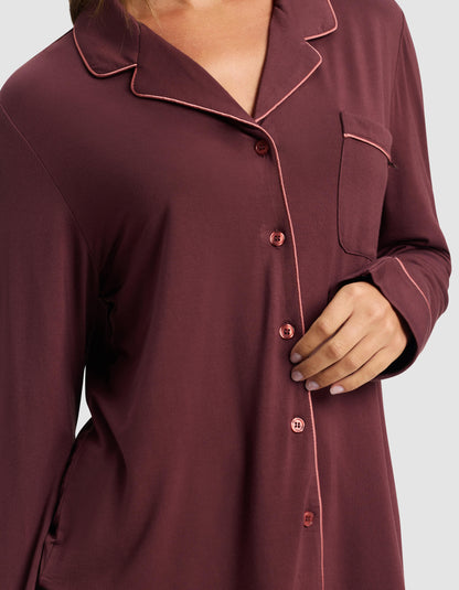 Women'S Bamboo Stretch-Knit Long Sleeve Pajama Set