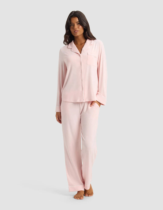 Women'S Bamboo Stretch-Knit Long Sleeve Pajama Set