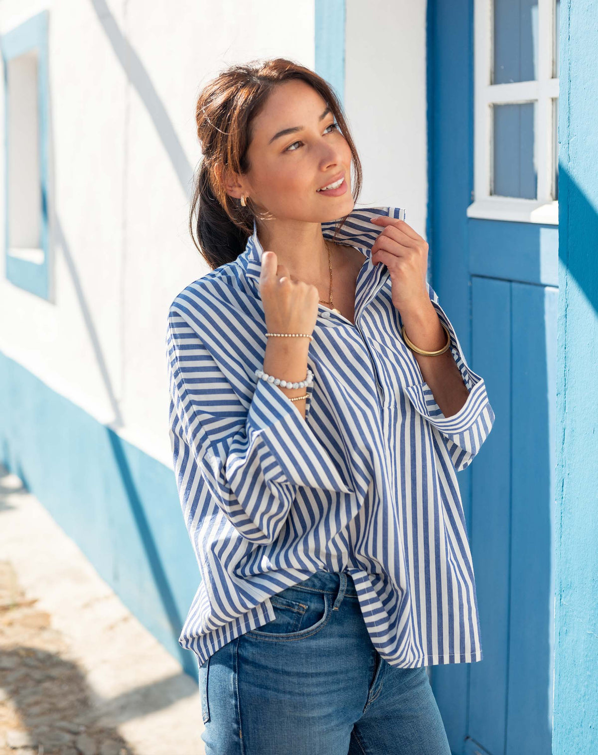 Emerson Pop up Collar Top