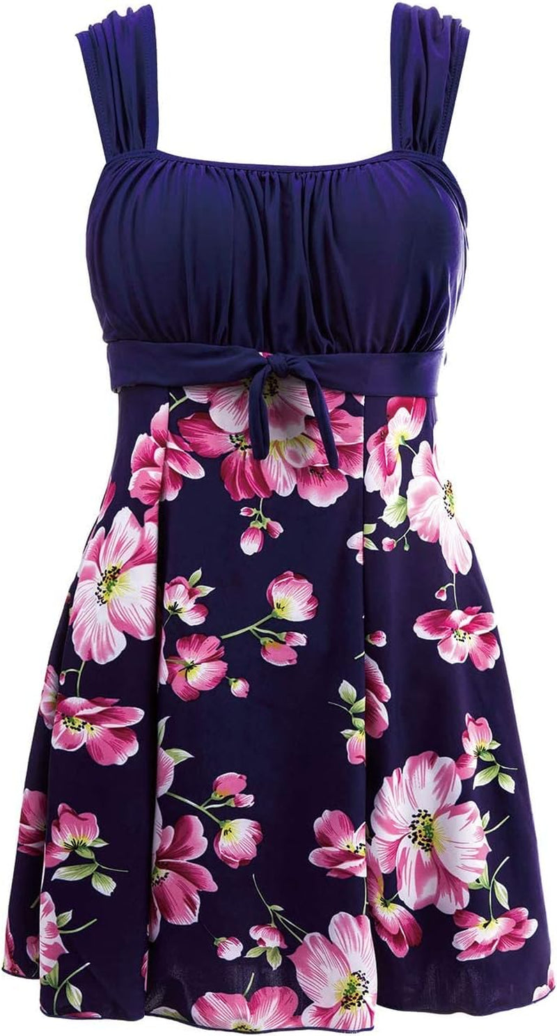 Women'S plus Size Swim Dress Tummy Control Swimsuit Bathing Suit