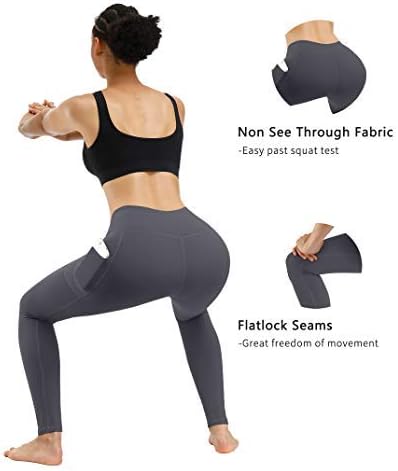 2 Pack High Waist Yoga Pants with Pockets Workout Leggings Women