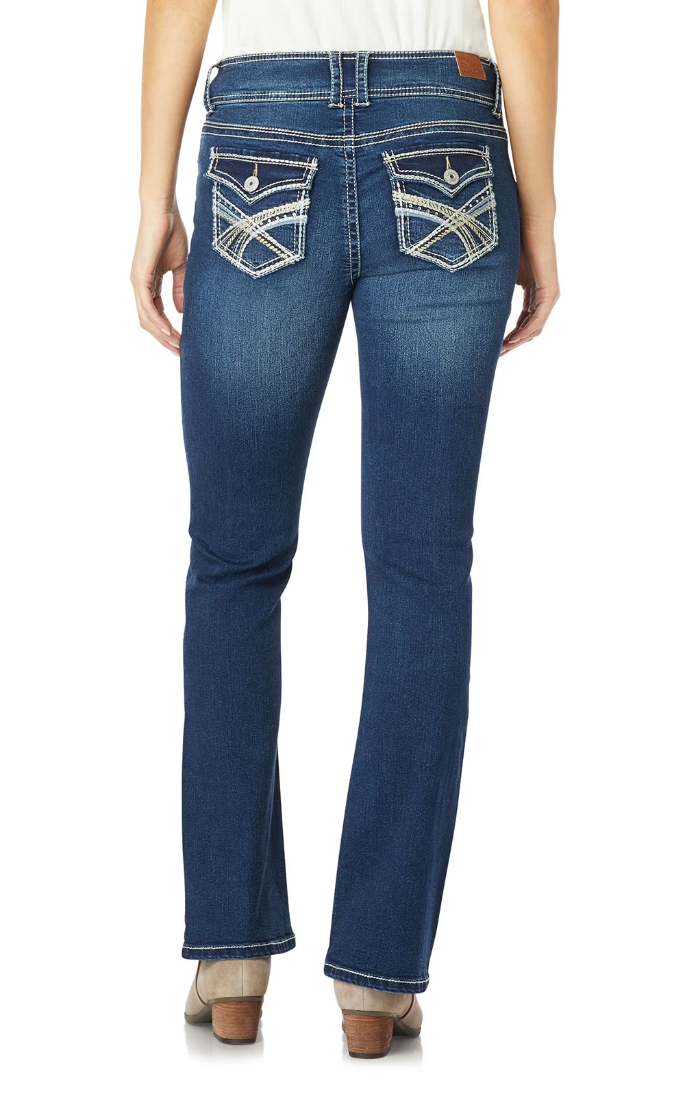 Women'S Luscious Curvy Bootcut Mid-Rise Insta Stretch Juniors Jeans (Standard and Plus)