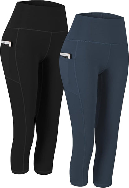 2 Pack High Waist Yoga Pants with Pockets Workout Leggings Women