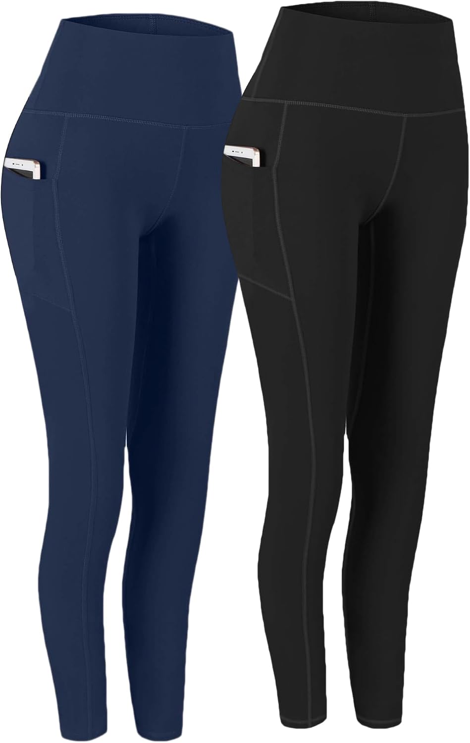 2 Pack High Waist Yoga Pants with Pockets Workout Leggings Women
