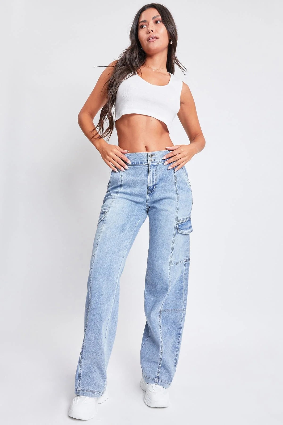Jeans Women'S Straight Cargo Jeans