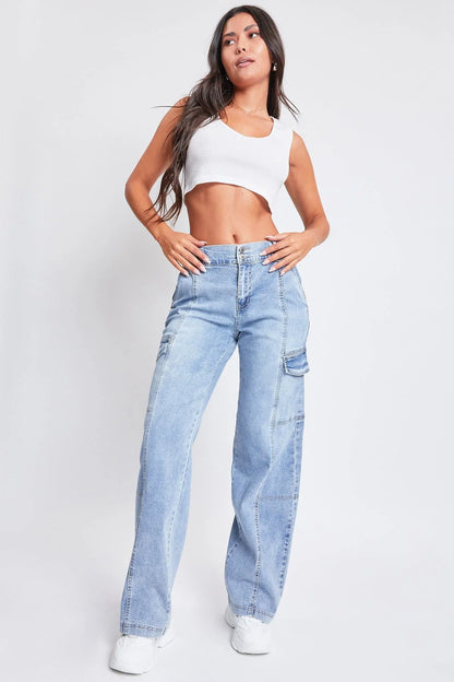 Jeans Women'S Straight Cargo Jeans
