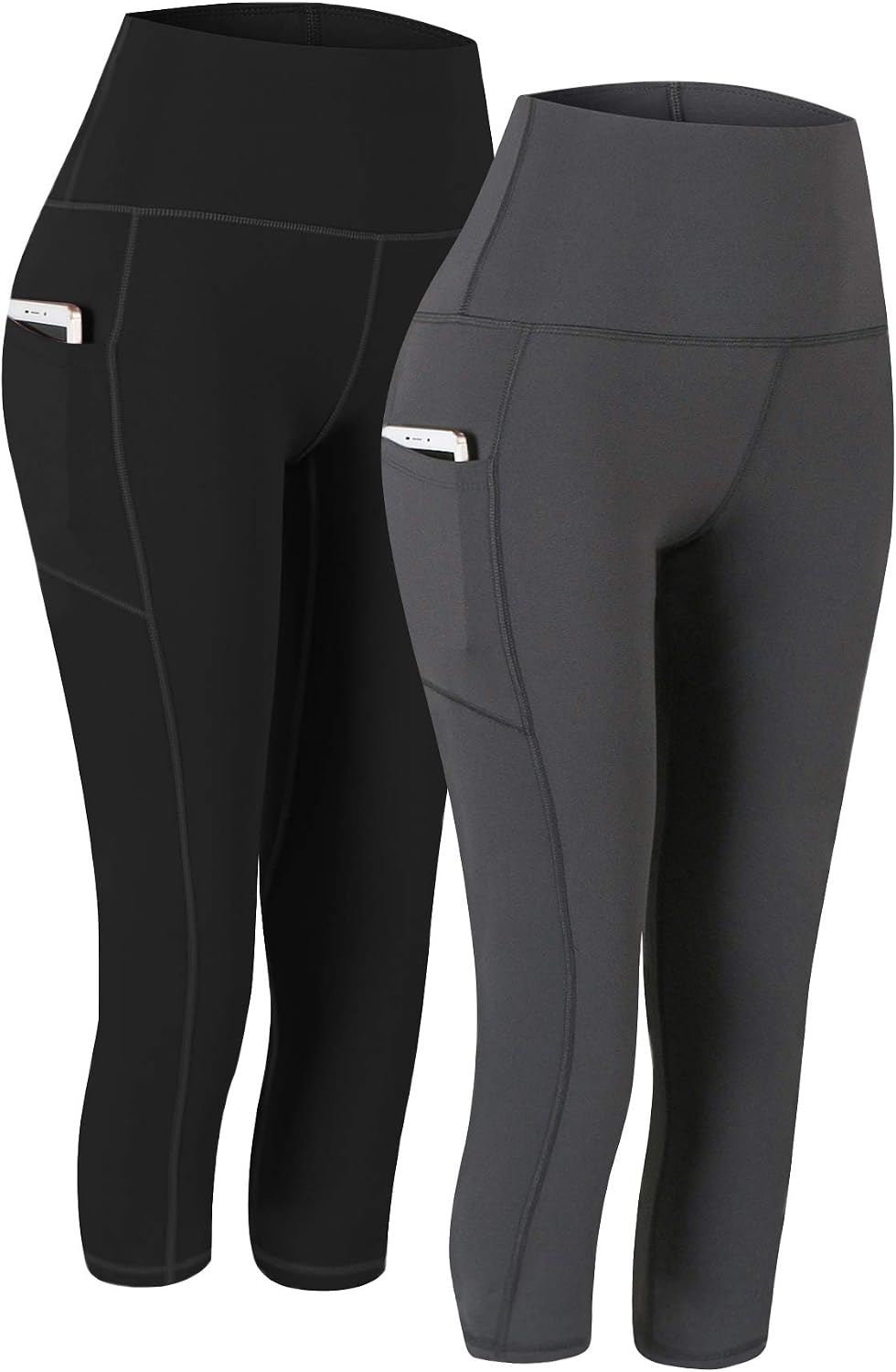 2 Pack High Waist Yoga Pants with Pockets Workout Leggings Women