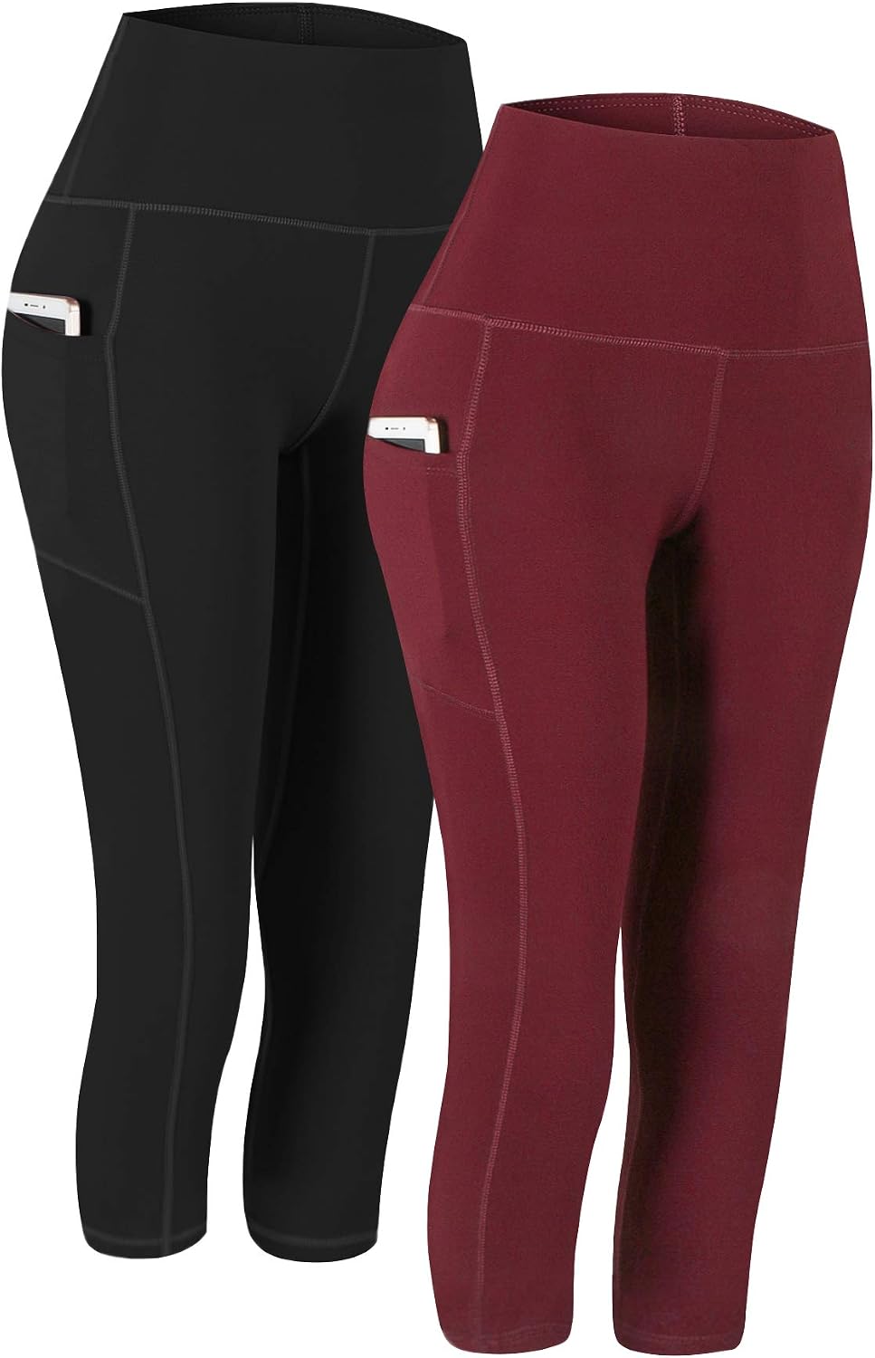 2 Pack High Waist Yoga Pants with Pockets Workout Leggings Women