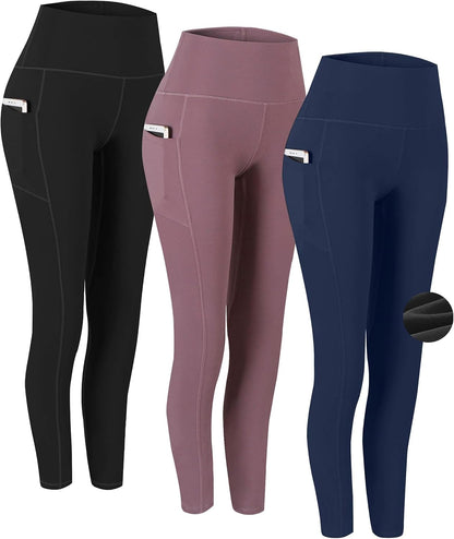 2 Pack High Waist Yoga Pants with Pockets Workout Leggings Women