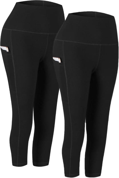 2 Pack High Waist Yoga Pants with Pockets Workout Leggings Women