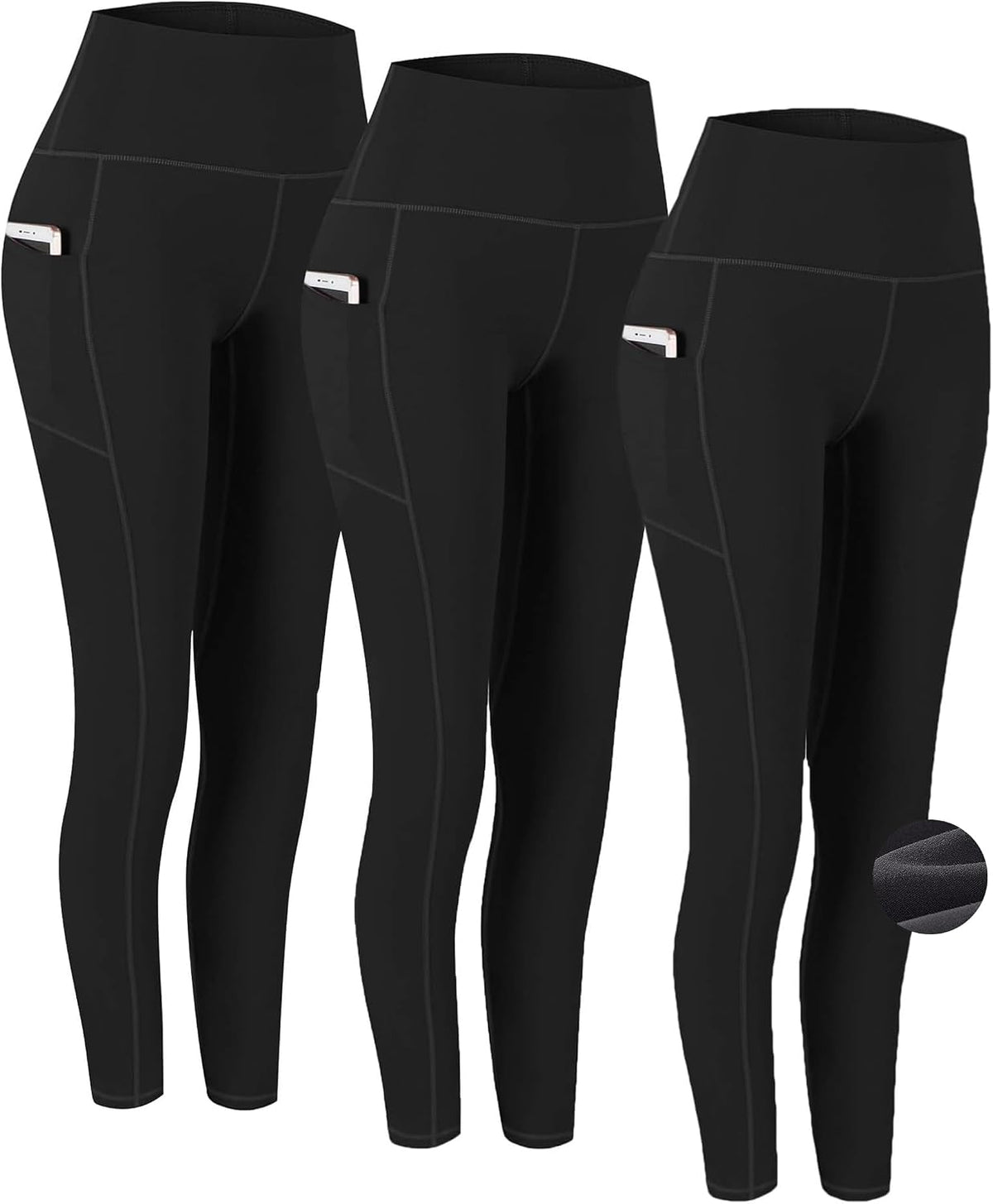 2 Pack High Waist Yoga Pants with Pockets Workout Leggings Women
