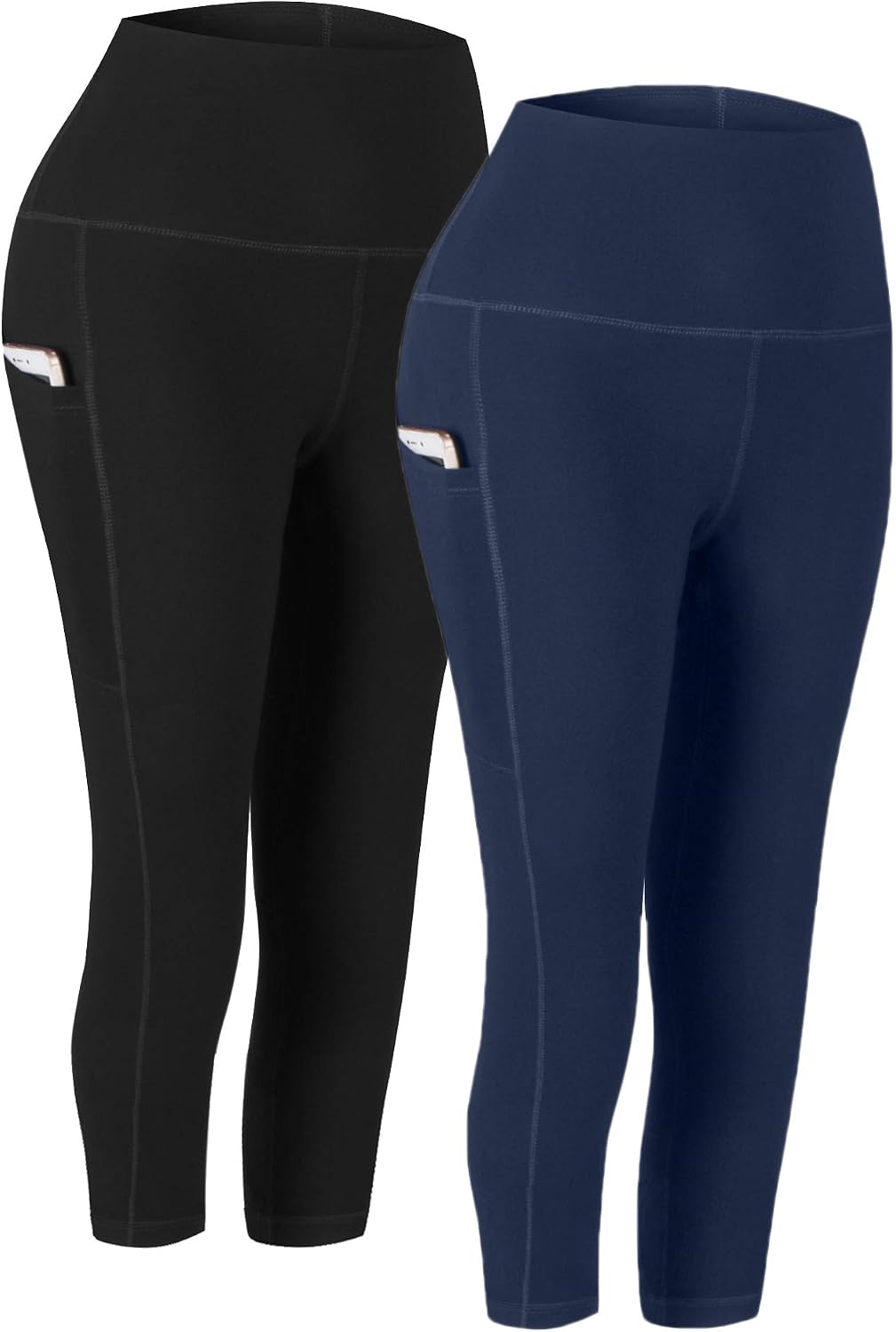 2 Pack High Waist Yoga Pants with Pockets Workout Leggings Women