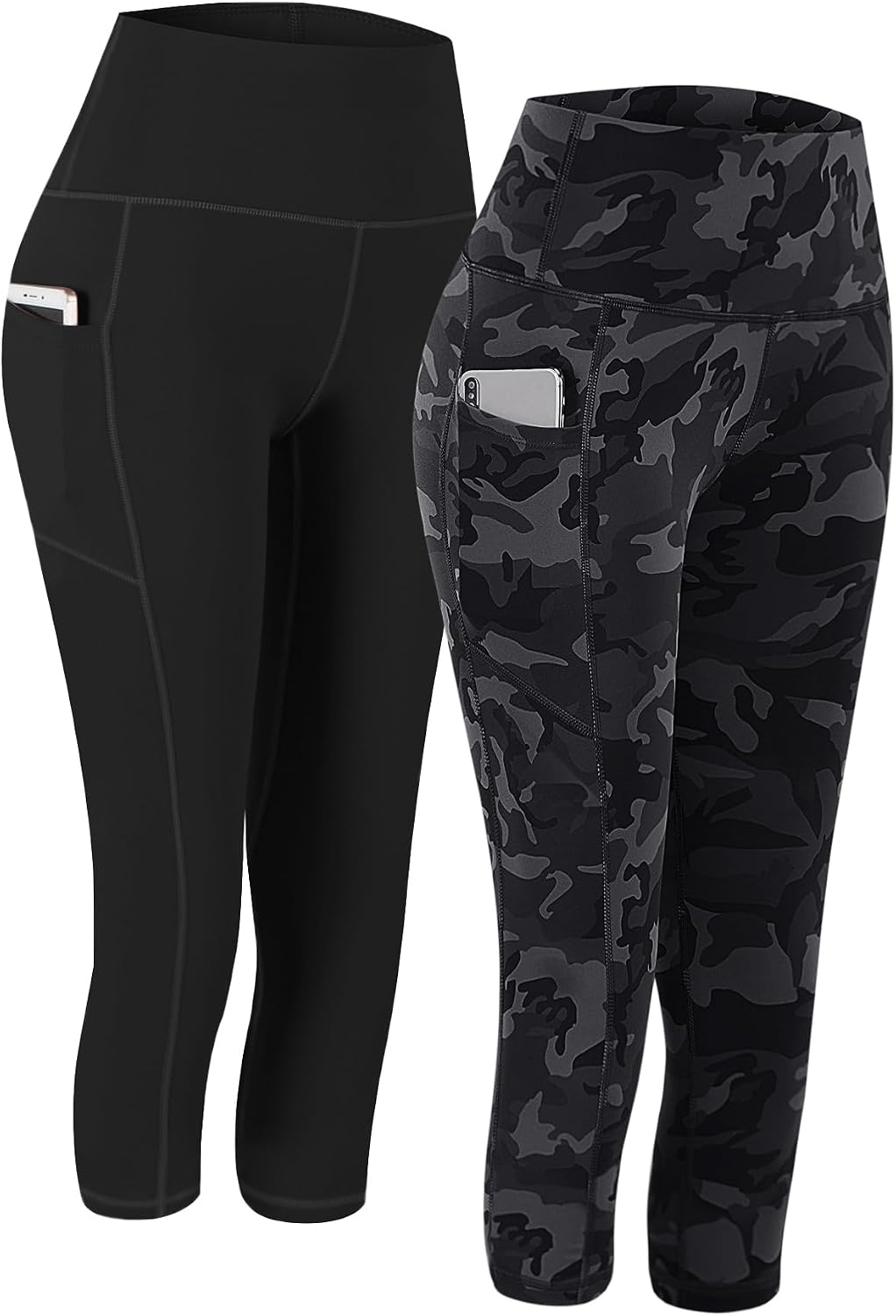 2 Pack High Waist Yoga Pants with Pockets Workout Leggings Women