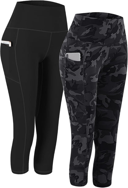 2 Pack High Waist Yoga Pants with Pockets Workout Leggings Women