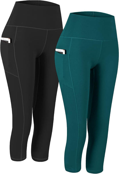 2 Pack High Waist Yoga Pants with Pockets Workout Leggings Women