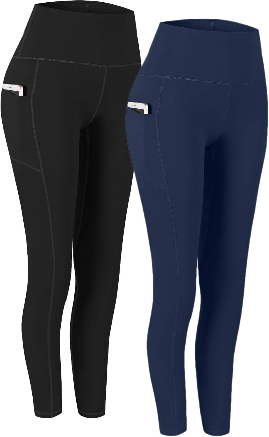 2 Pack High Waist Yoga Pants with Pockets Workout Leggings Women