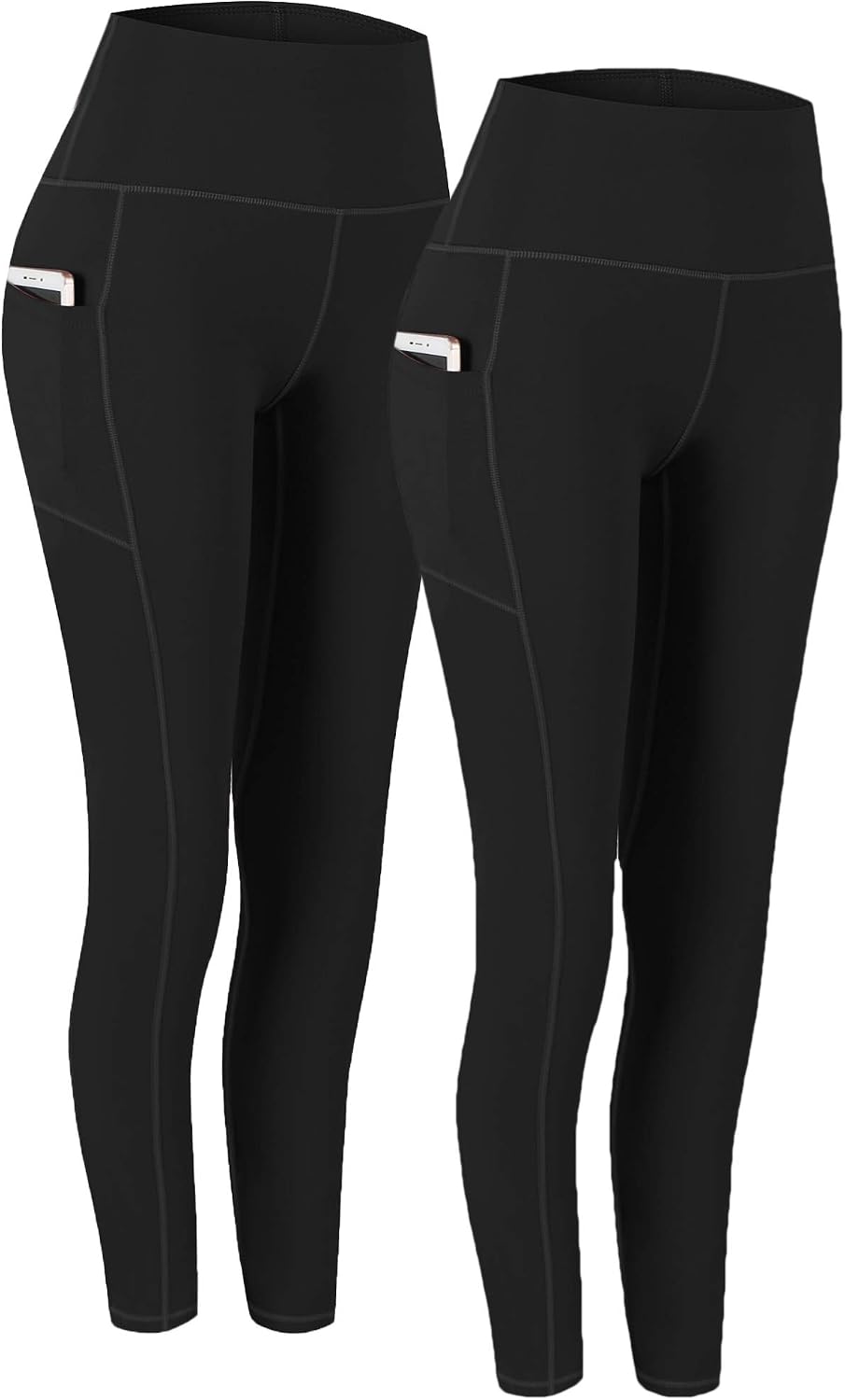 2 Pack High Waist Yoga Pants with Pockets Workout Leggings Women