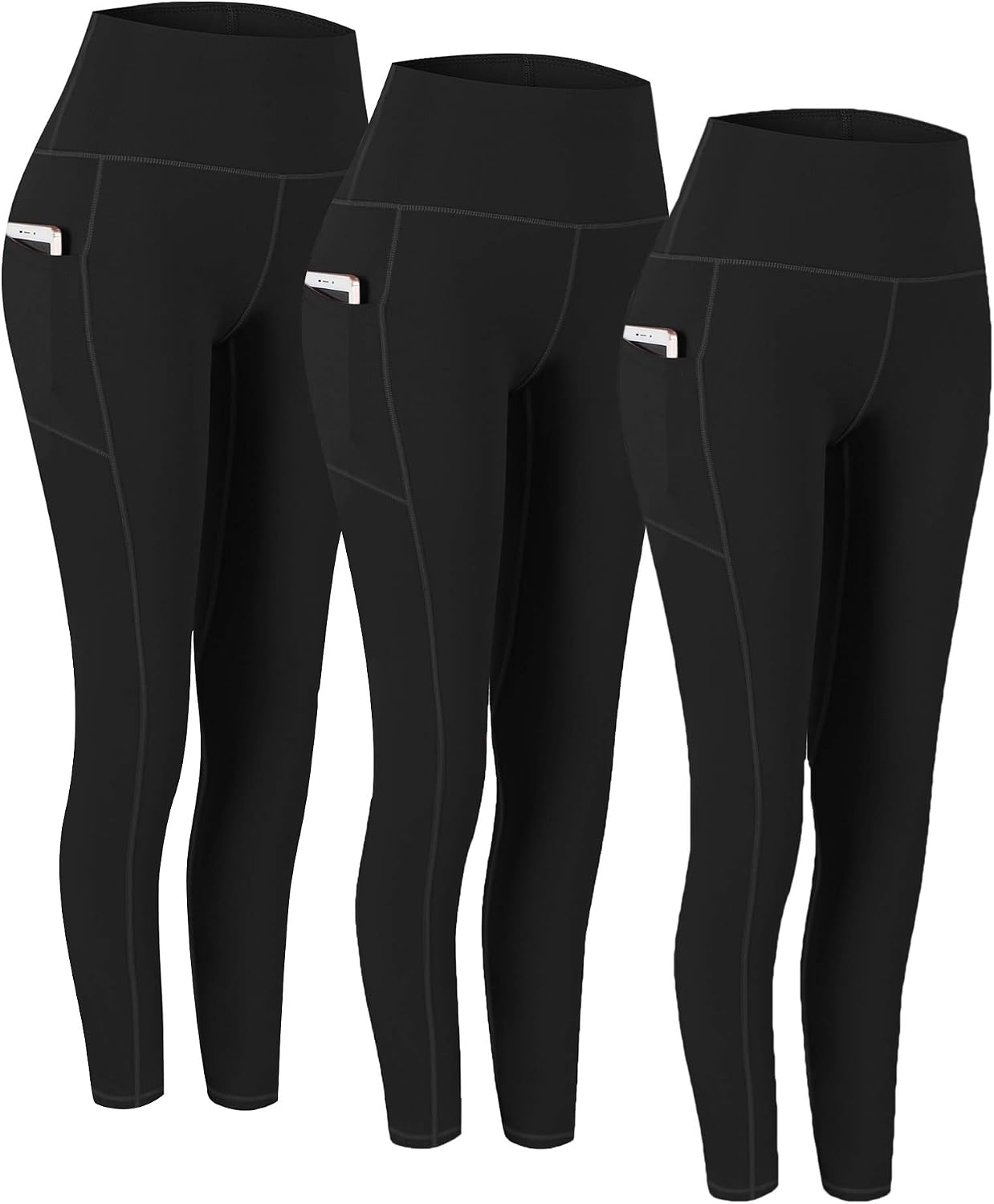 2 Pack High Waist Yoga Pants with Pockets Workout Leggings Women