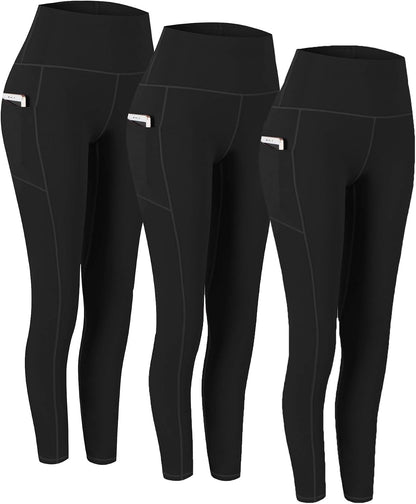 2 Pack High Waist Yoga Pants with Pockets Workout Leggings Women
