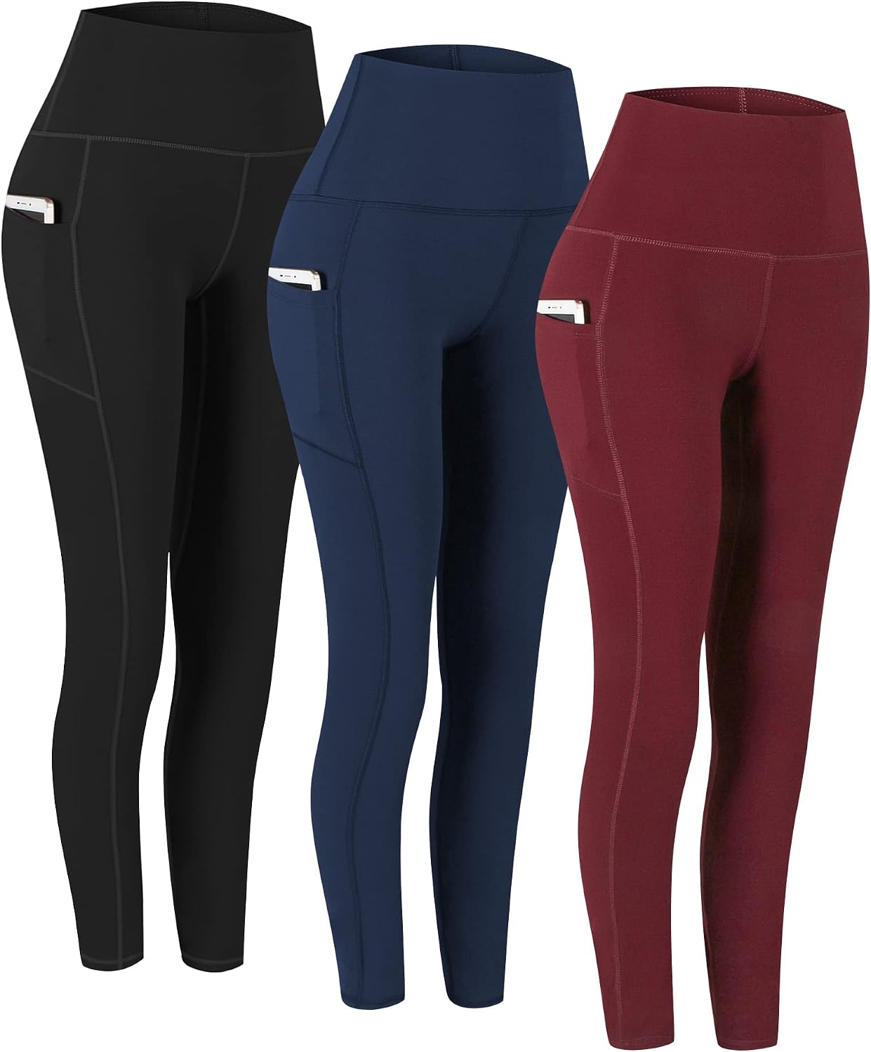 2 Pack High Waist Yoga Pants with Pockets Workout Leggings Women