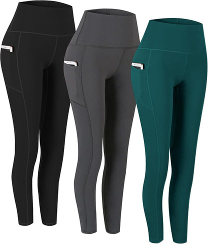 2 Pack High Waist Yoga Pants with Pockets Workout Leggings Women