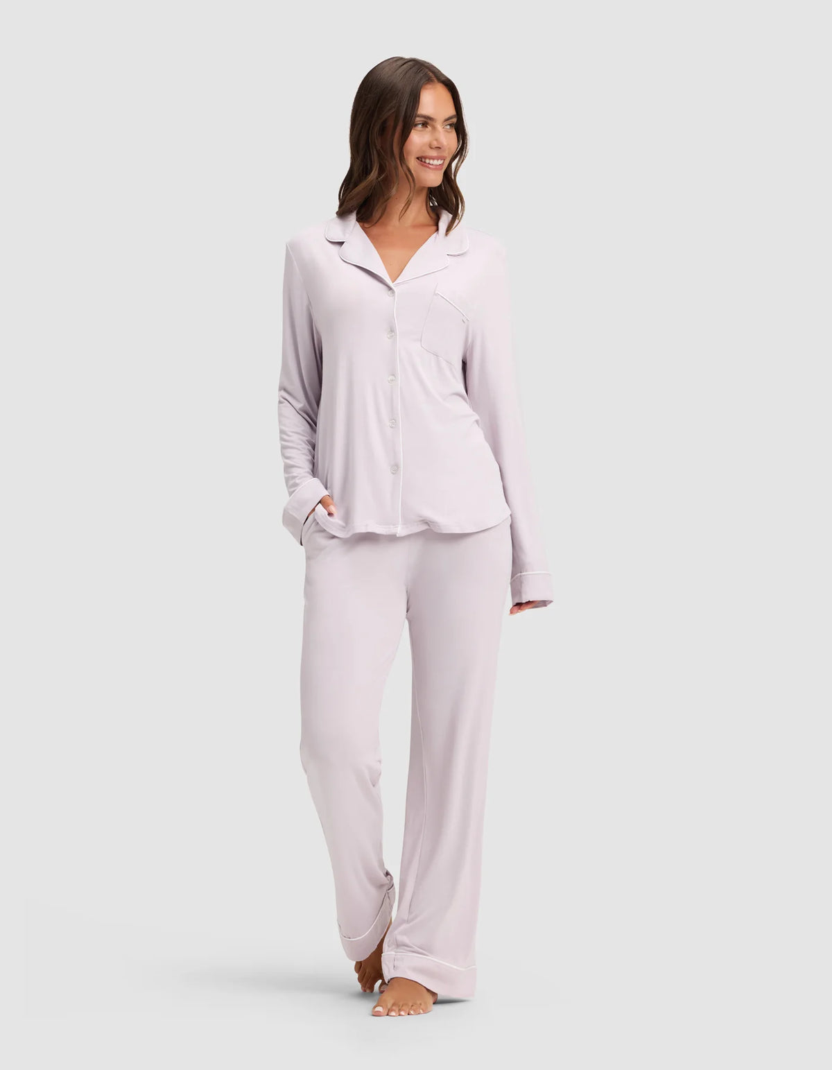 Women'S Bamboo Stretch-Knit Long Sleeve Pajama Set