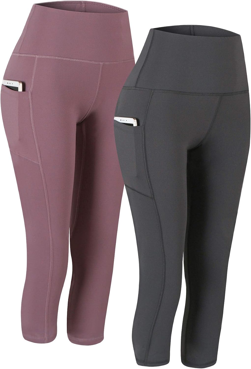 2 Pack High Waist Yoga Pants with Pockets Workout Leggings Women
