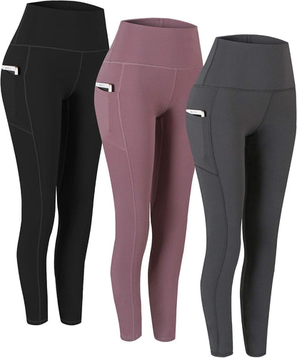 2 Pack High Waist Yoga Pants with Pockets Workout Leggings Women