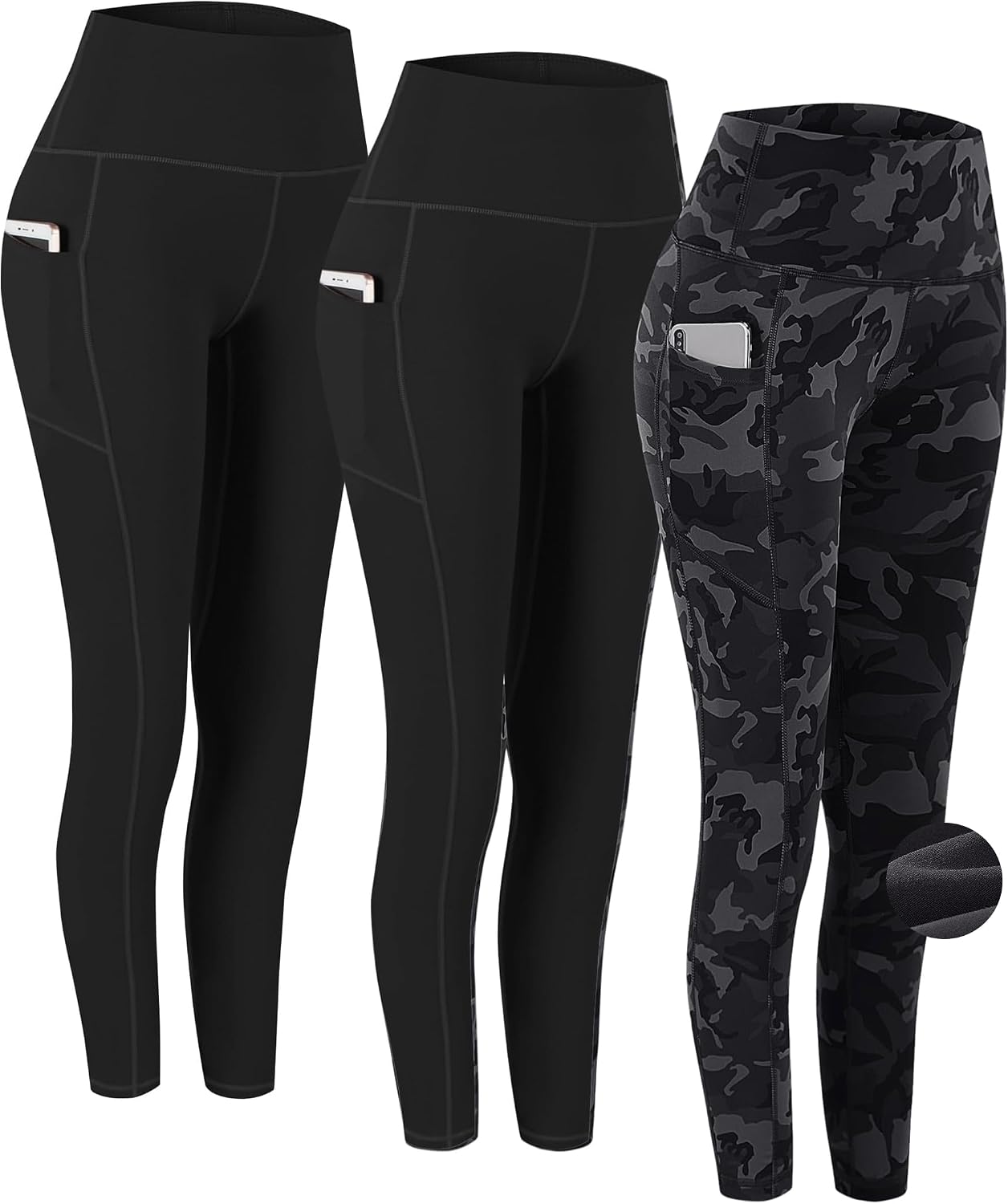 2 Pack High Waist Yoga Pants with Pockets Workout Leggings Women