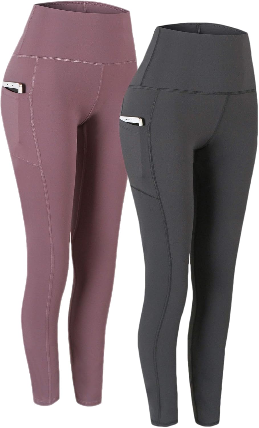 2 Pack High Waist Yoga Pants with Pockets Workout Leggings Women