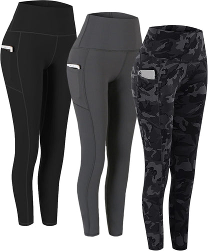 2 Pack High Waist Yoga Pants with Pockets Workout Leggings Women