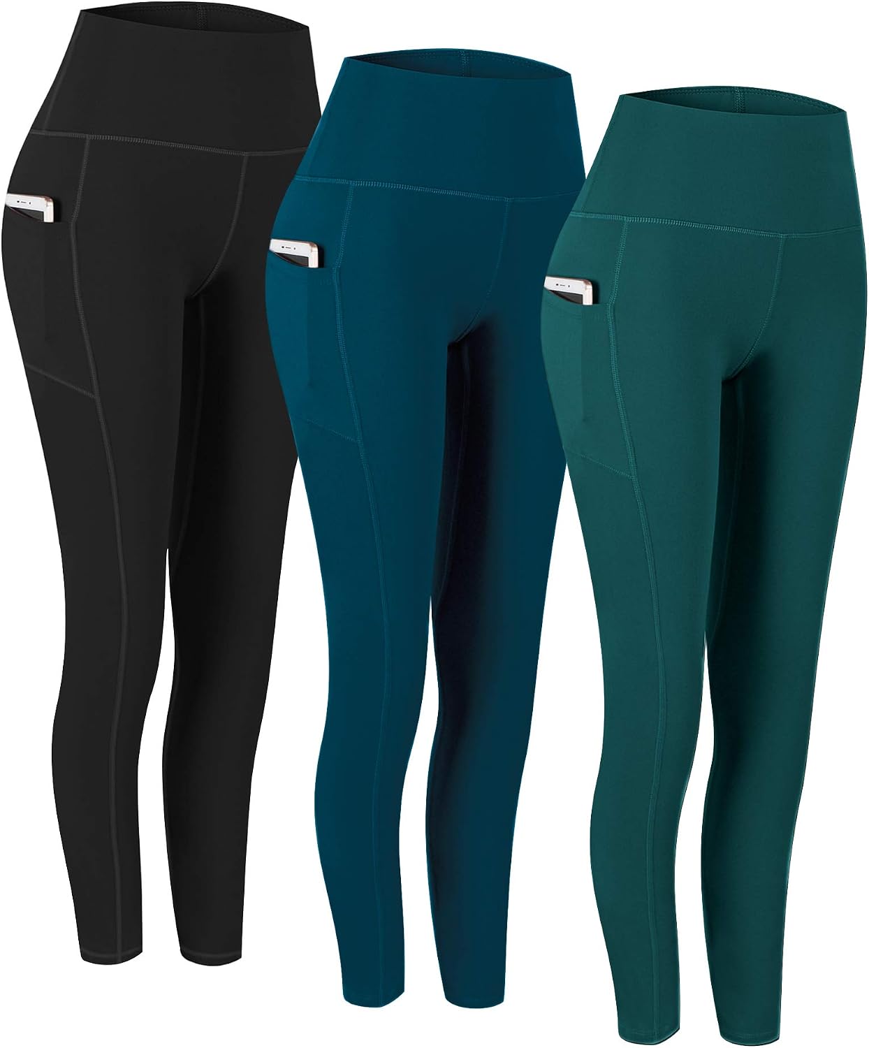 2 Pack High Waist Yoga Pants with Pockets Workout Leggings Women