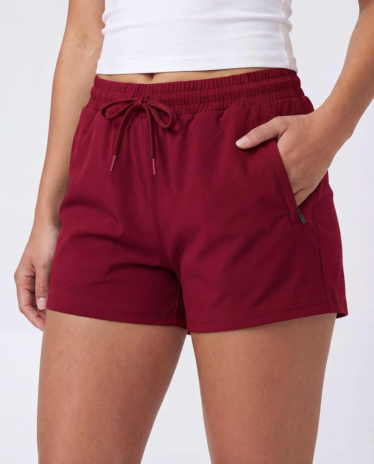 4 Pack Women'S Dry Fit Zipper Pockets Shorts Athletic Running High Waisted