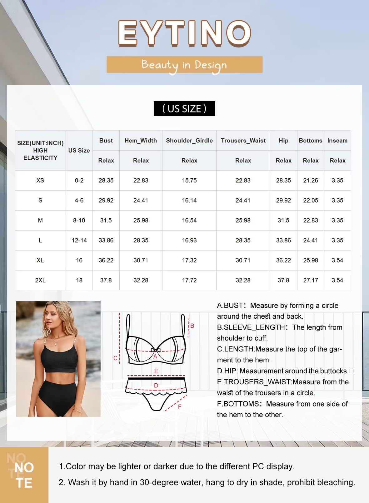 High Waisted Bathing Suits for Women Bikini Set Two Piece Swimsuit Shirred Solid Color Shell Strap Bikini Swimwear 2025 Summer Swim Suit Coffee L