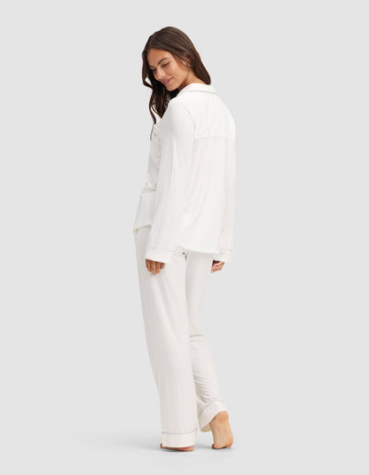 Women'S Bamboo Stretch-Knit Long Sleeve Pajama Set