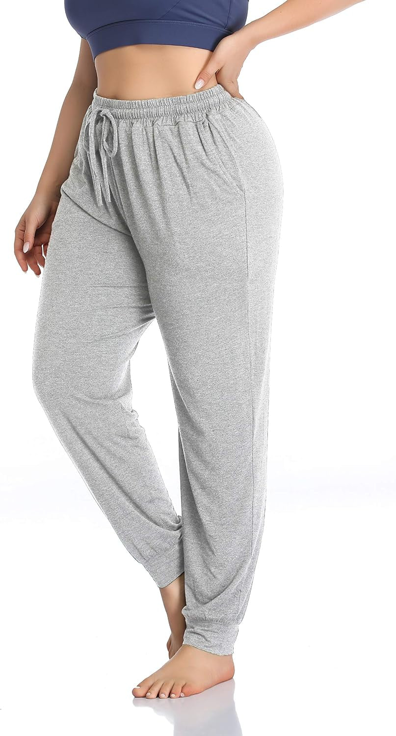 Women'S plus Size Casual Lounge Yoga Pants Comfy Relaxed Joggers Pants Drawstring with Pockets
