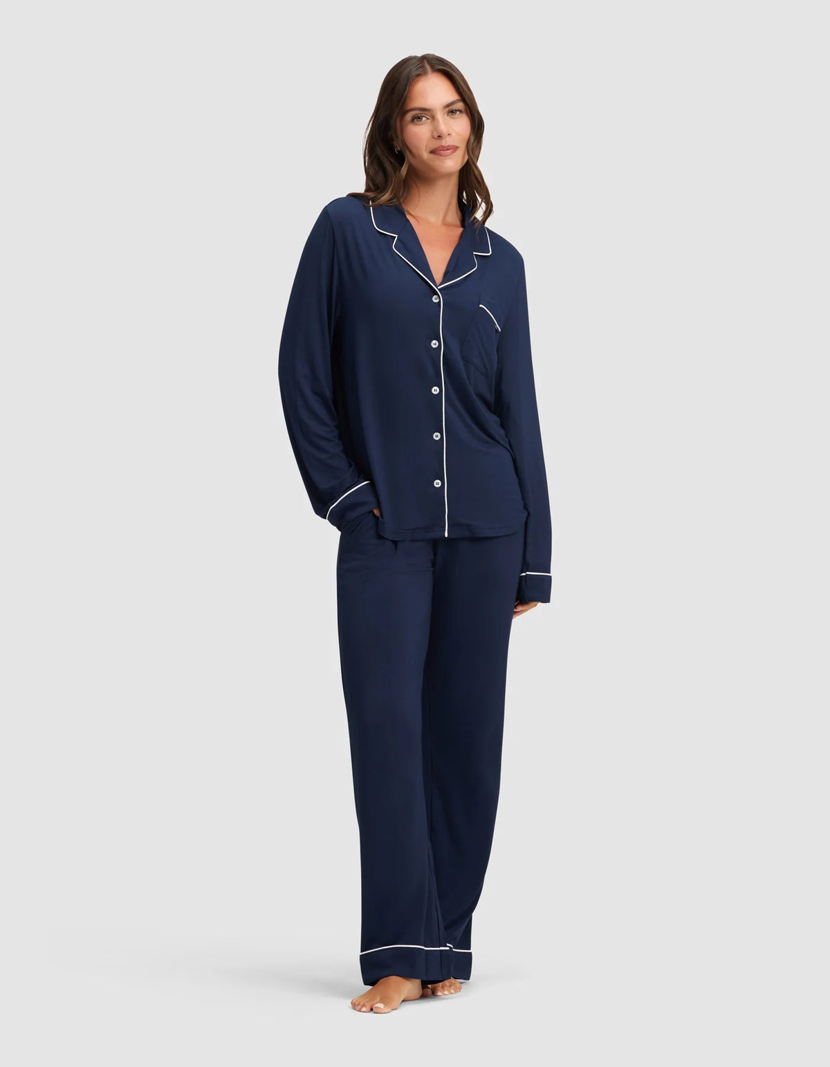 Women'S Bamboo Stretch-Knit Long Sleeve Pajama Set