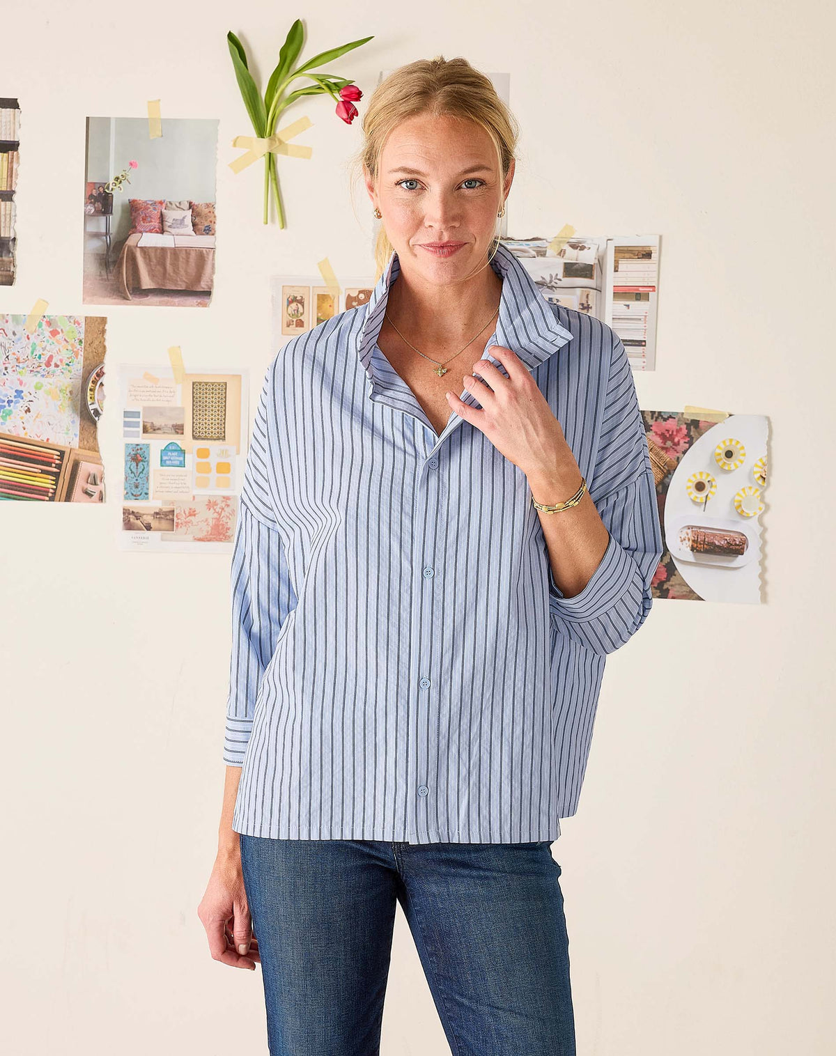 Emerson Pop up Collar Top