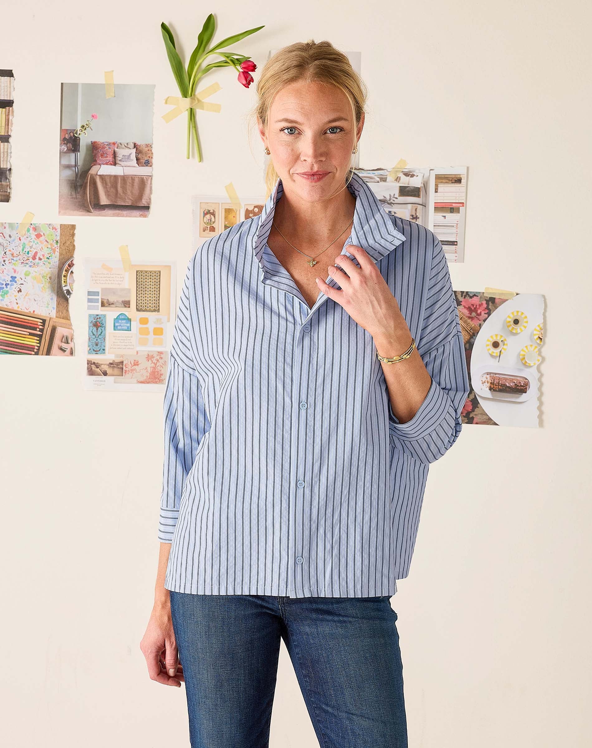 Emerson Pop up Collar Top
