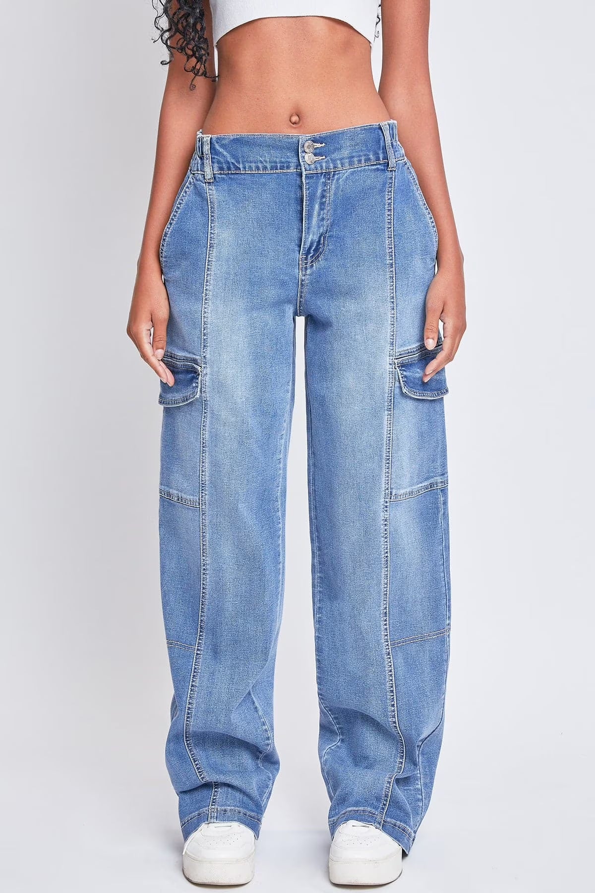 Jeans Women'S Straight Cargo Jeans