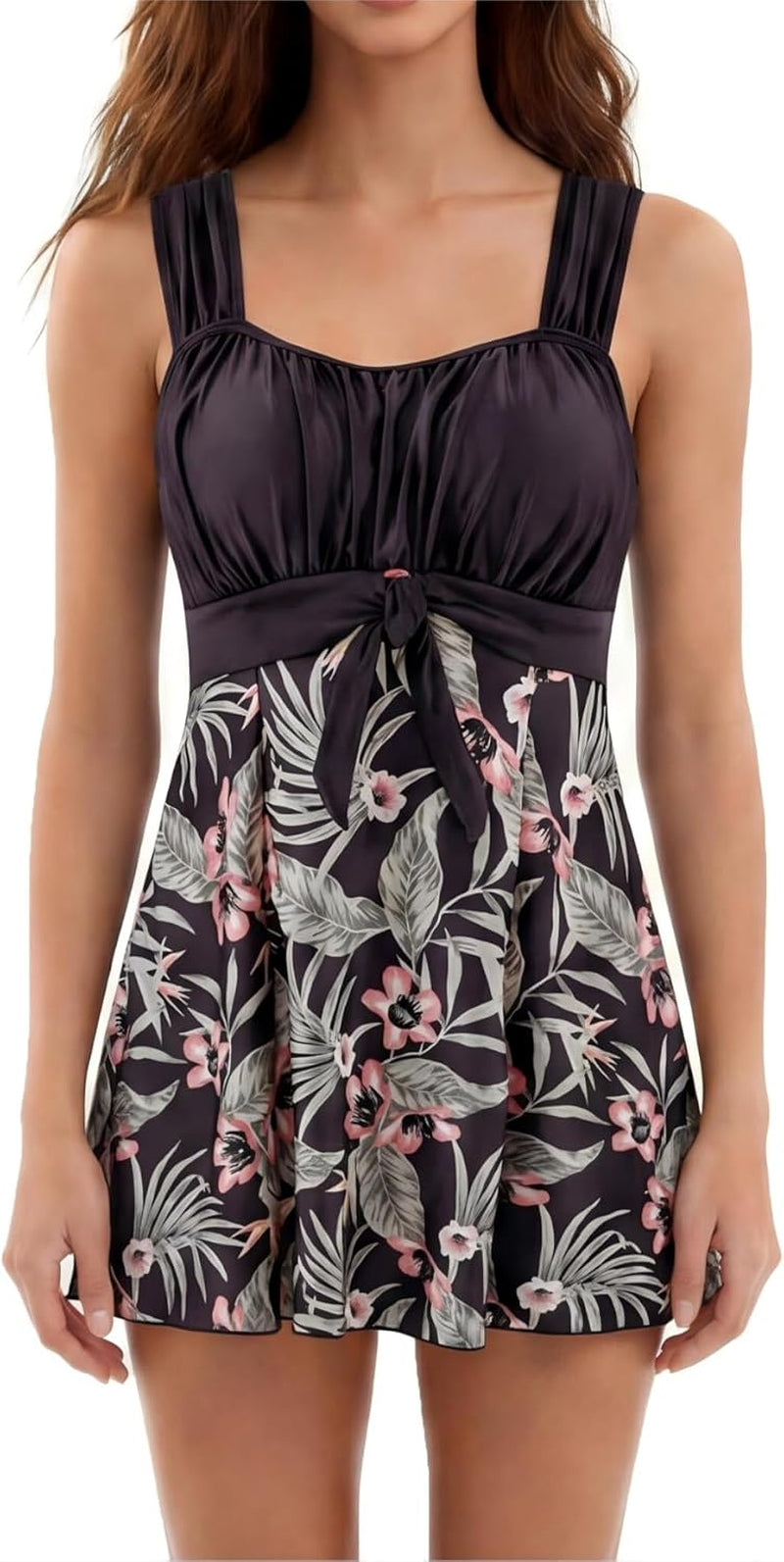Women'S plus Size Swim Dress Tummy Control Swimsuit Bathing Suit