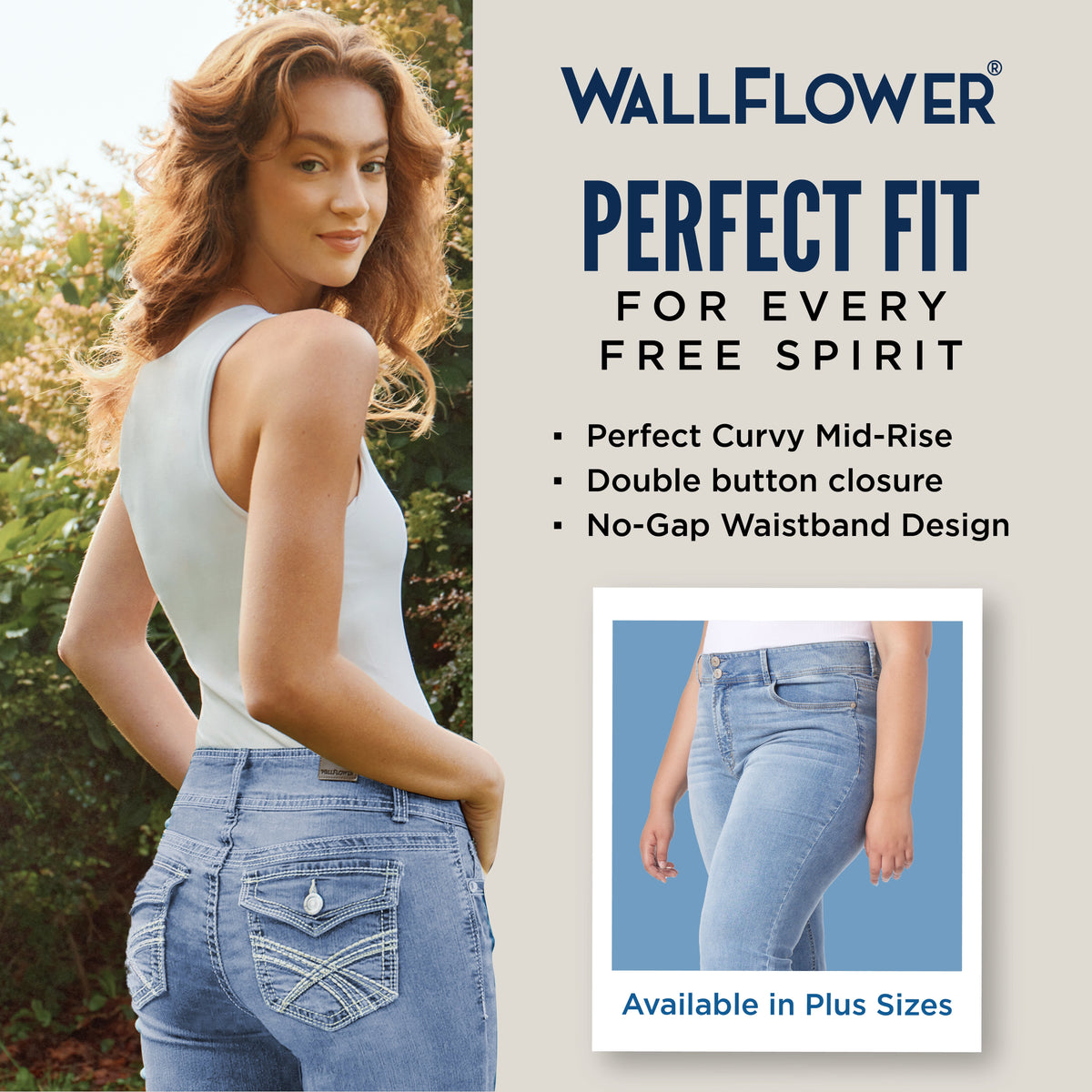 Women'S Luscious Curvy Bootcut Mid-Rise Insta Stretch Juniors Jeans (Standard and Plus)