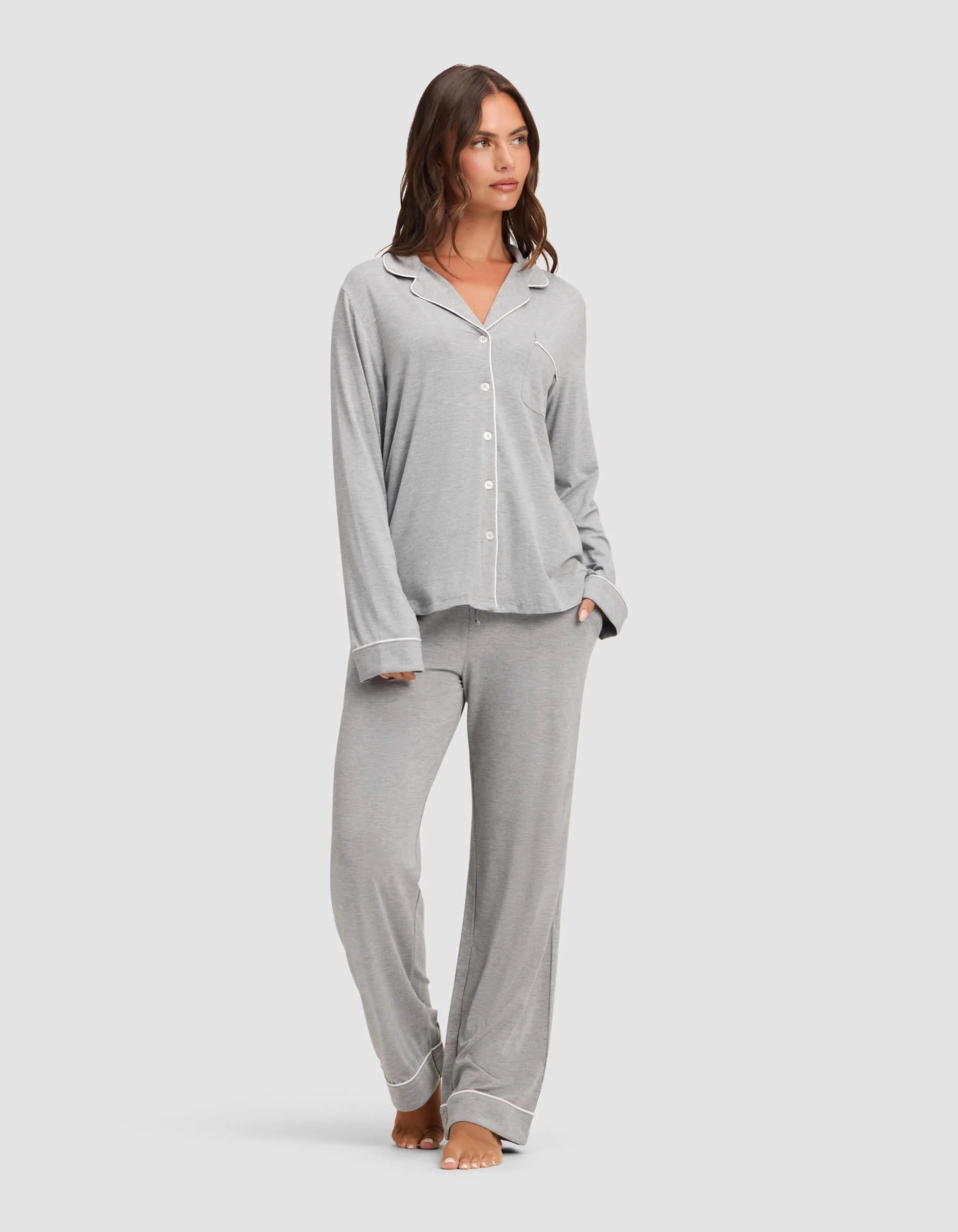 Women'S Bamboo Stretch-Knit Long Sleeve Pajama Set