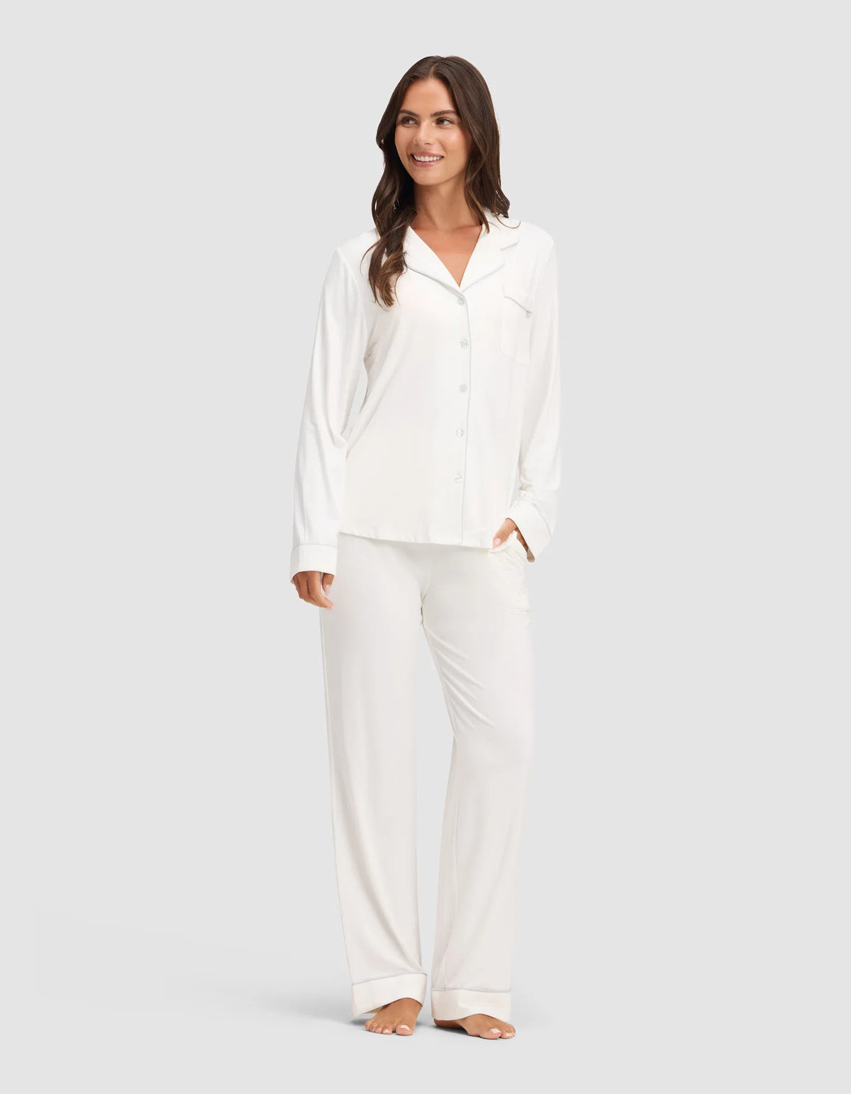 Women'S Bamboo Stretch-Knit Long Sleeve Pajama Set