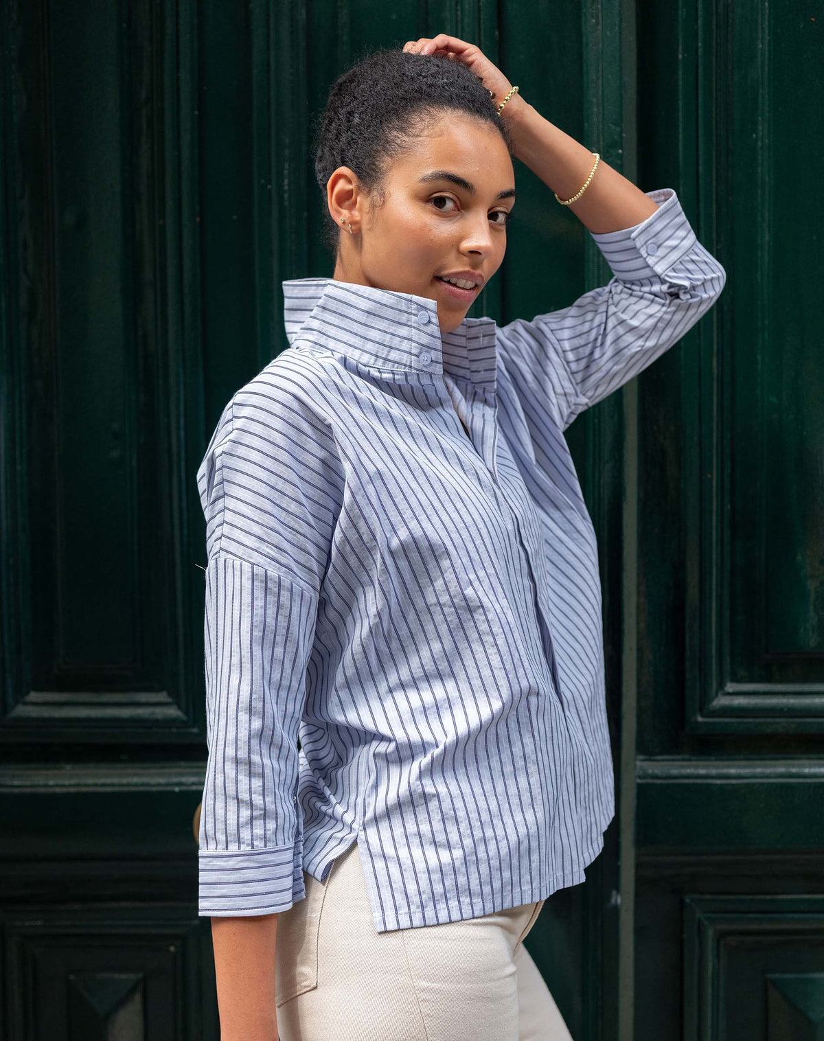 Emerson Pop up Collar Top