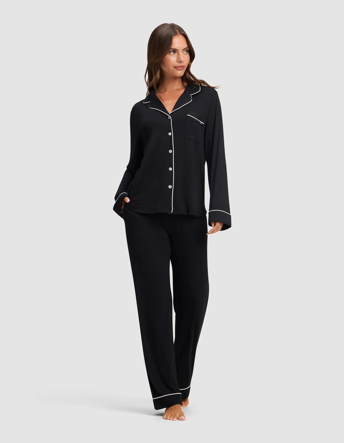 Women'S Bamboo Stretch-Knit Long Sleeve Pajama Set