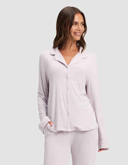 Women'S Bamboo Stretch-Knit Long Sleeve Pajama Set