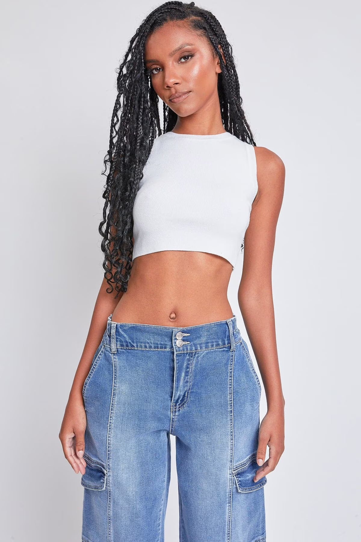 Jeans Women'S Straight Cargo Jeans