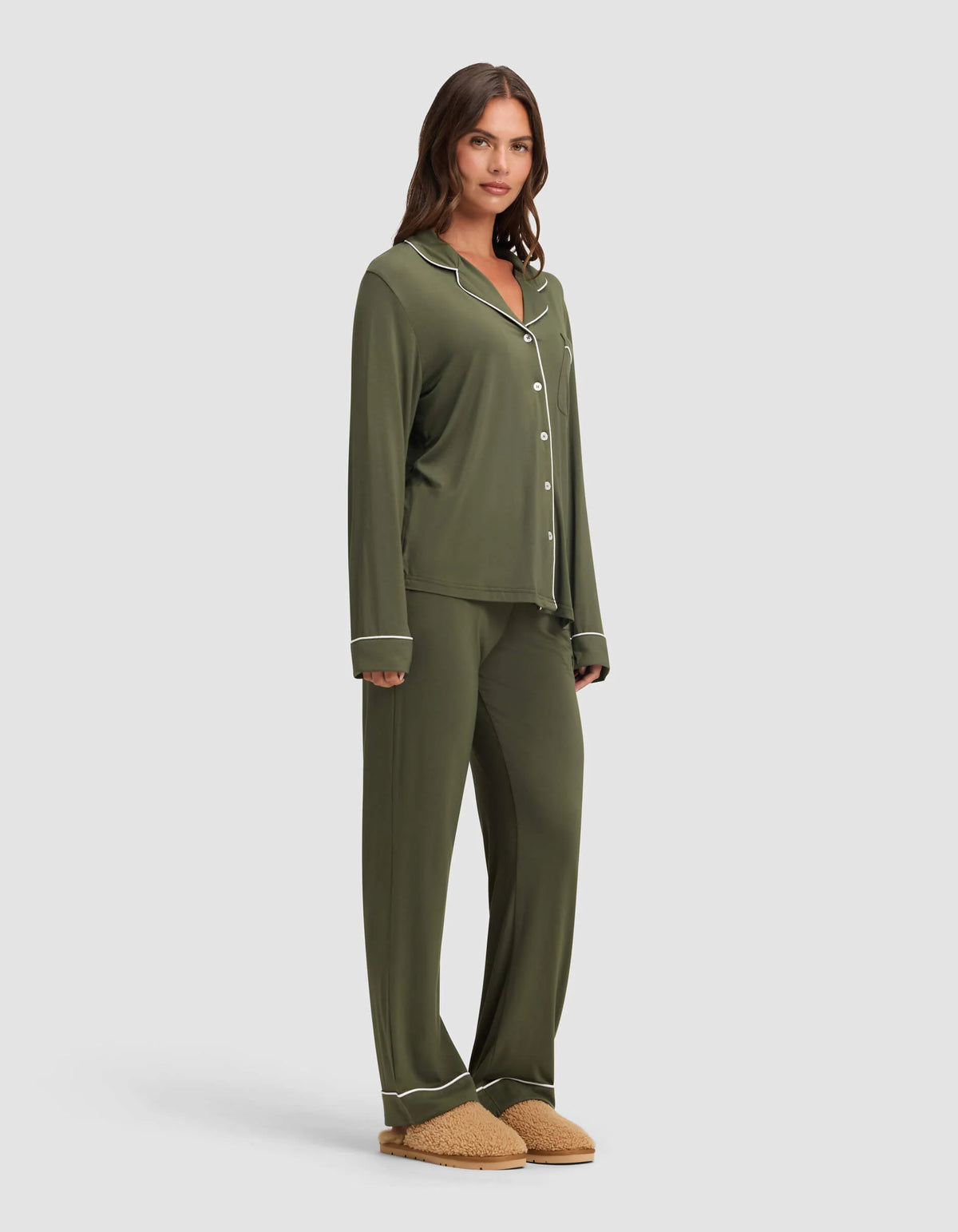Women'S Bamboo Stretch-Knit Long Sleeve Pajama Set